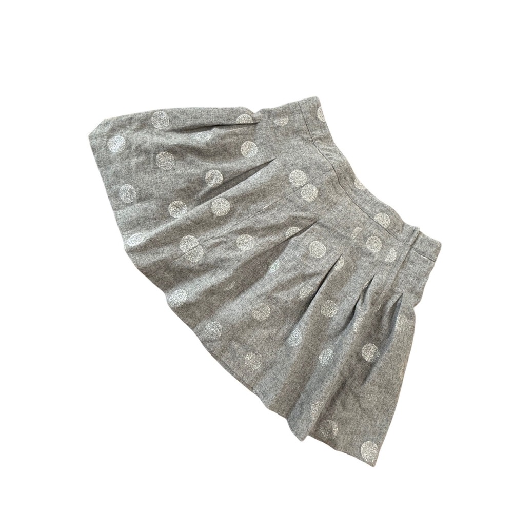 H&M Divided Womens 6 Gray Wool Blend Pleated Mini Skirt Silver Polka Dot
